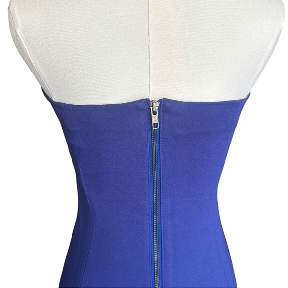 Catherine Malandrino Leather Strapless Mini Dress in Cobalt Blue Size: 4 - Picture 6 of 8